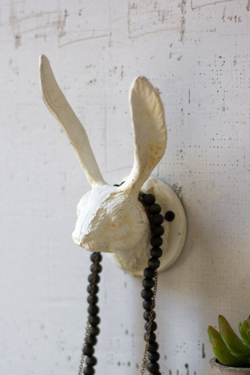 Antique Bronze Cast Iron Decorative Rabbit Hook 5